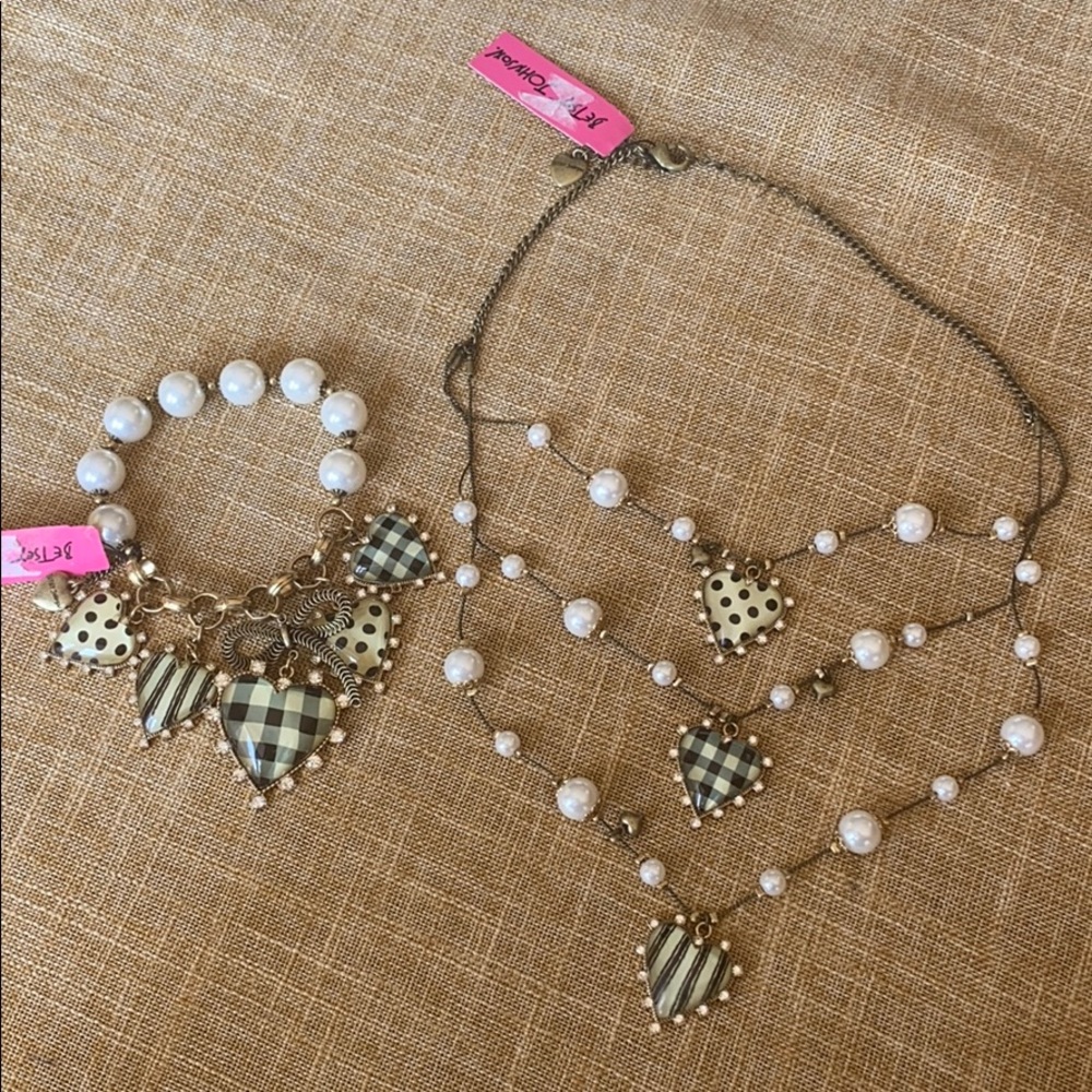 Betsey Johnson Heart Bracelet+Necklace
